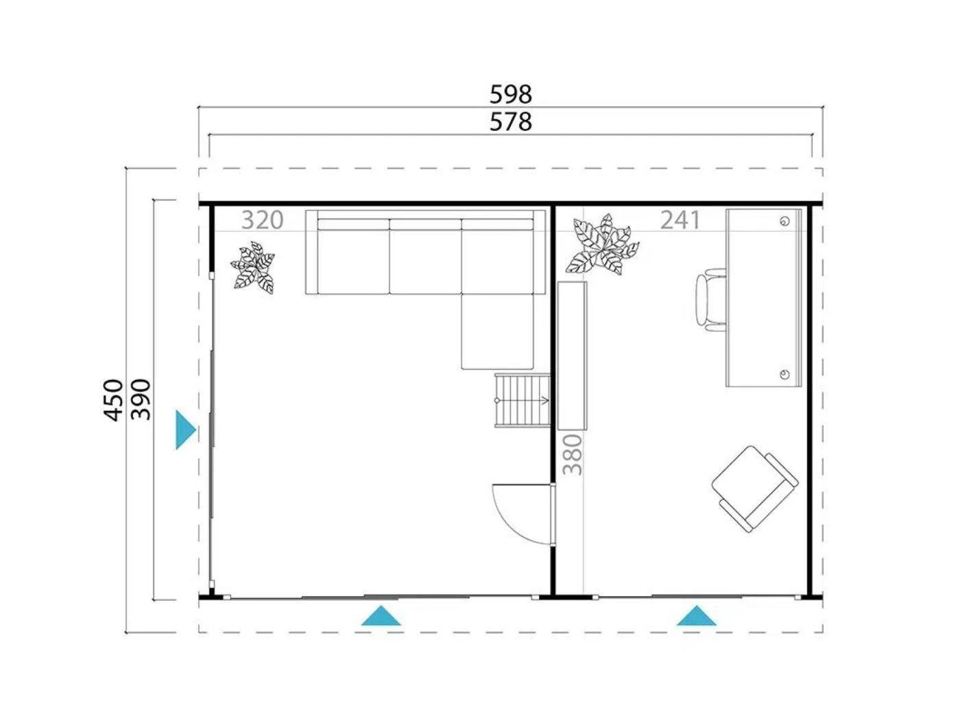 Tuinhuis Murano 3 450 x 598 cm - Afbeelding 2